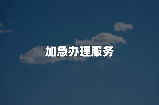 加急办理服务